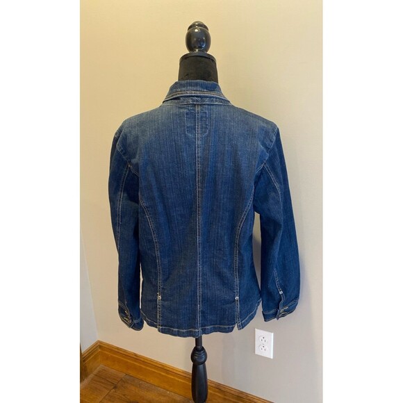 Gloria Vanderbilt Denim Jacket Fitted Detailed Stitching Front Pockets Size XL - Picture 6 of 12